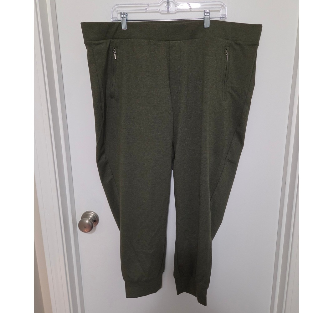 Torrid Olive Green Jogger Pants Plus Size 3 3X Zipper Pockets Cuffed Tapered Leg